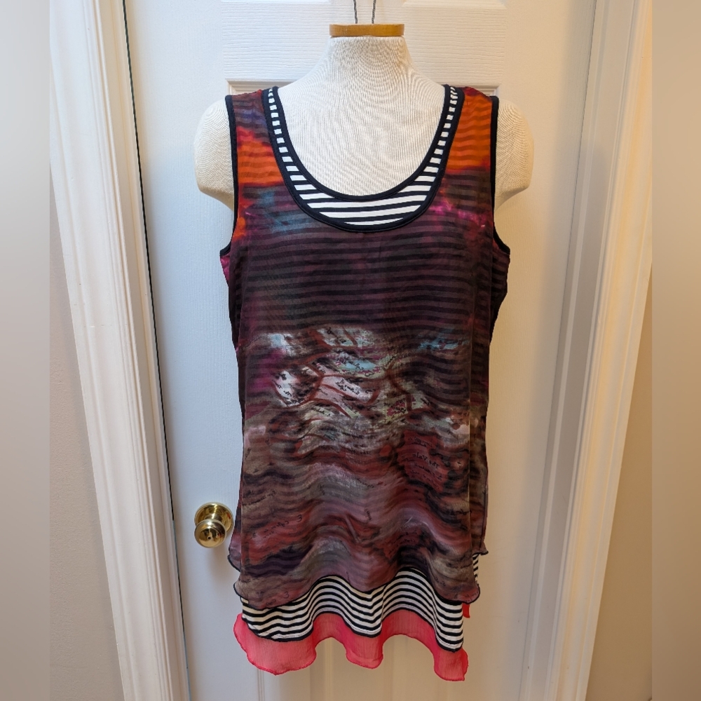 Multicolor Striped Sleeveless Top